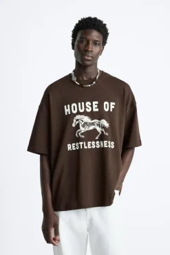 Best CAMISETA ESTAMPADO CABALLO Hombre Camisetas