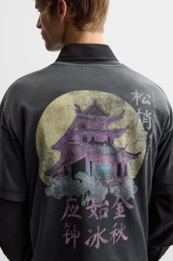 New CAMISETA ESTAMPADO COMBINADO Hombre Camisetas