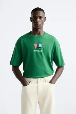 New CAMISETA ESTAMPADO CONTRASTE Hombre Camisetas