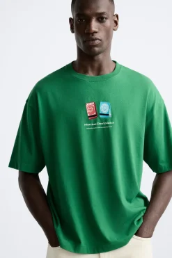 New CAMISETA ESTAMPADO CONTRASTE Hombre Camisetas