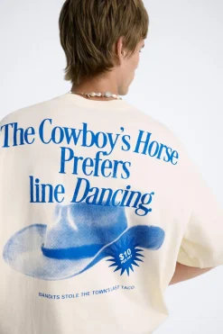 New CAMISETA ESTAMPADO COWBOY Hombre Camisetas