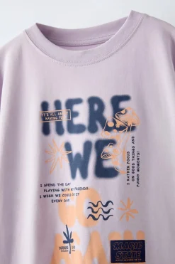 Niños ZARA 6 - 14 Años·Camisetas<CAMISETA ESTAMPADO ETIQUETA