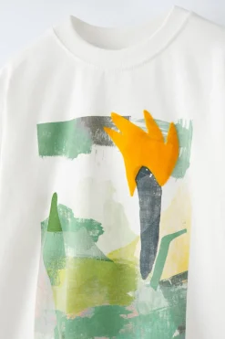 Niños ZARA 6 - 14 Años·Camisetas<CAMISETA ESTAMPADO FLOCK