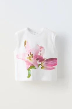 Niños ZARA 6 - 14 Años·Camisetas<CAMISETA ESTAMPADO FLOR