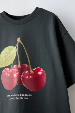 Niños ZARA 6 - 14 Años·Camisetas<CAMISETA ESTAMPADO FRUTAS