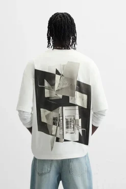 Hot CAMISETA ESTAMPADO GEOMÉTRICO Hombre Camisetas