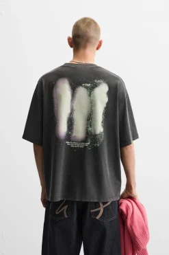 Sale CAMISETA ESTAMPADO LAVADO Hombre Camisetas