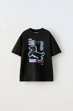 Niños ZARA 6 - 14 Años·Camisetas<CAMISETA ESTAMPADO PERRO GLOBO