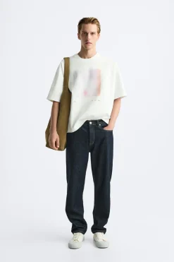 New CAMISETA ESTAMPADO PINTURA Hombre Camisetas