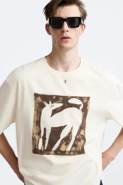 New CAMISETA ESTAMPADO TEXTURA Hombre Camisetas