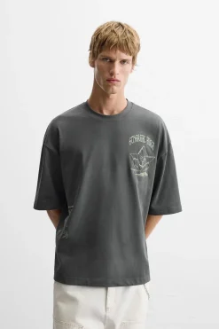 Hot CAMISETA ESTAMPADOS COMBINADOS Hombre Camisetas