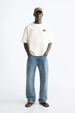 Sale CAMISETA ESTAMPADOS CONTRASTE Hombre Sudaderas|Camisetas