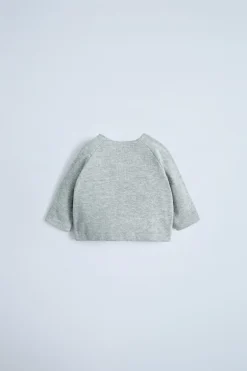 Niños ZARA 0 - 6 Meses·Camisetas|0 - 6 Meses·Básicos<CAMISETA FELPA BOTONES
