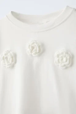 Niños ZARA 6 - 14 Años·Camisetas<CAMISETA FLORES CROCHET