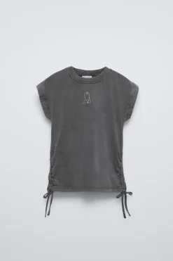 Niños ZARA 6 - 14 Años·Camisetas<CAMISETA FRUNCES BOTA STRASS