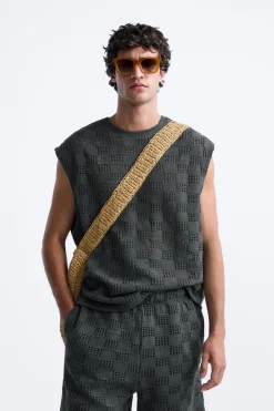 Best CAMISETA JACQUARD GEOMÉTRICO Hombre Jerséis / Chaquetas|Camisetas