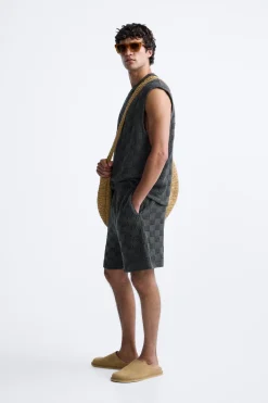 Best CAMISETA JACQUARD GEOMÉTRICO Hombre Jerséis / Chaquetas|Camisetas