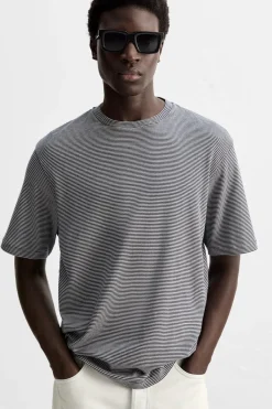 Discount CAMISETA JACQUARD RAYAS Hombre Camisetas