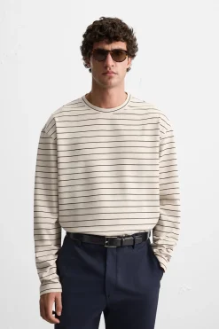 Discount CAMISETA JACQUARD RAYAS Hombre Camisetas