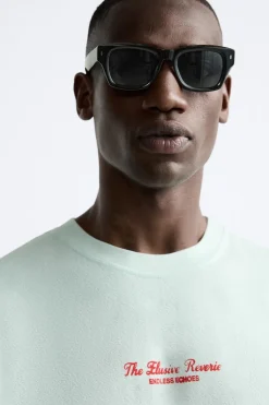 Outlet CAMISETA JACQUARD TEXTOS ESTAMPADOS Hombre Camisetas