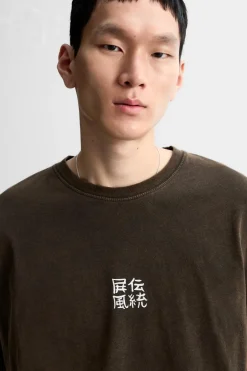 Fashion CAMISETA LAVADA ESTAMPADO COMBINADO Hombre Camisetas