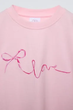 Niños ZARA 6 - 14 Años·Camisetas<CAMISETA LAZO BORDADO