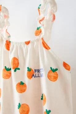 Niños ZARA 6 - 18 Meses·Conjuntos|6 - 18 Meses·Camisetas<CAMISETA MANDARINAS TEXTO BORDADO