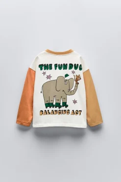 Niños ZARA 1½ - 6 Años·Camisetas|1½ - 6 Años·Camisetas<CAMISETA MANGAS ELEFANTE