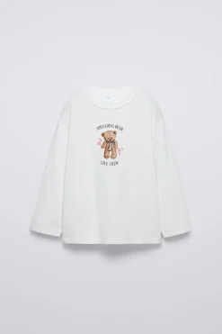 Niños ZARA 6 - 14 Años·Camisetas<CAMISETA OSO CORAZONES