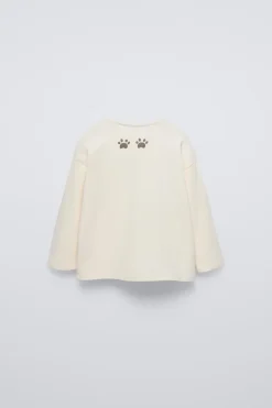 Niños ZARA 6 - 18 Meses·Camisetas|6 - 18 Meses·Camisas<CAMISETA OSO FLOCK