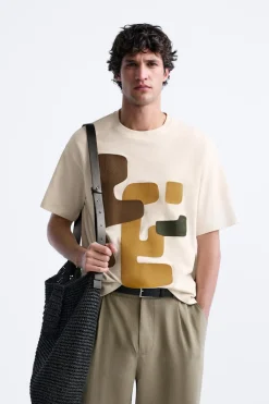 Fashion CAMISETA PARCHE COMBINADO Hombre Camisetas