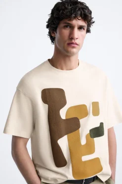 Fashion CAMISETA PARCHE COMBINADO Hombre Camisetas