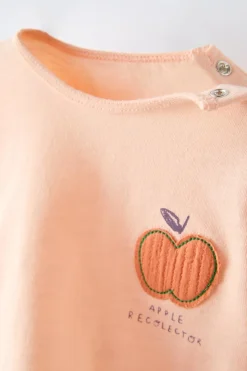 Niños ZARA 6 - 18 Meses·Camisetas<CAMISETA PARCHE MANZANA