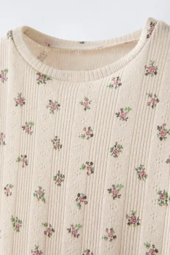Niños ZARA 1½ - 6 Años·Camisetas|6 - 18 Meses·Camisetas<CAMISETA POINTELLE FLORES