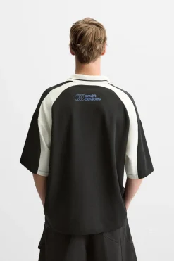 Online CAMISETA POLO COLOR BLOCK TEXTOS Hombre Camisetas|Polos