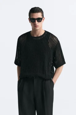 Discount CAMISETA PUNTO CALADO Hombre Jerséis / Chaquetas