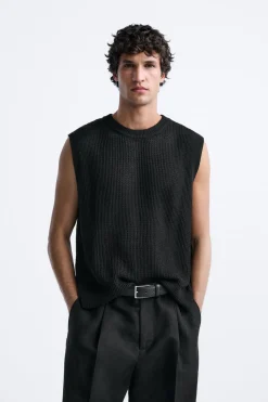 New CAMISETA PUNTO CALADOS Hombre Jerséis / Chaquetas|Camisetas