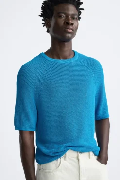 Outlet CAMISETA PUNTO CROPPED FIT Hombre Jerséis / Chaquetas