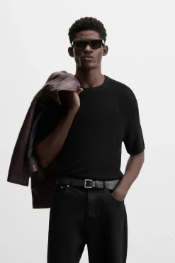 Sale CAMISETA PUNTO CROPPED FIT Hombre Jerséis / Chaquetas