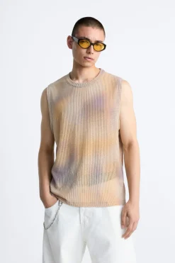 Sale CAMISETA PUNTO ESTAMPADO DEGRADADO Hombre Jerséis / Chaquetas|Camisetas