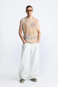 Sale CAMISETA PUNTO ESTAMPADO DEGRADADO Hombre Jerséis / Chaquetas|Camisetas