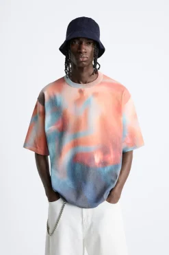 Fashion CAMISETA PUNTO ESTAMPADO ABSTRACTO Hombre Jerséis / Chaquetas|Camisetas