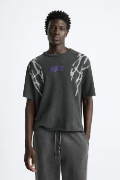 Discount CAMISETA PUNTO ESTAMPADO RELIEVE Hombre Jerséis / Chaquetas|Camisetas