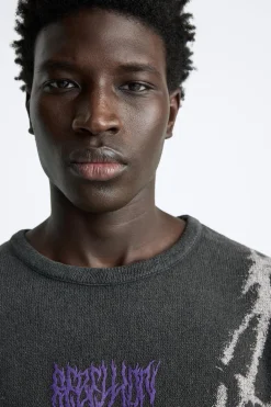 Discount CAMISETA PUNTO ESTAMPADO RELIEVE Hombre Jerséis / Chaquetas|Camisetas