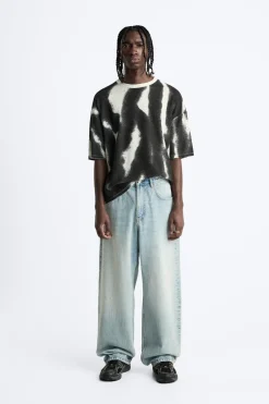 Sale CAMISETA PUNTO ESTAMPADO SPRAY Hombre Jerséis / Chaquetas|Camisetas