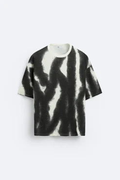 Sale CAMISETA PUNTO ESTAMPADO SPRAY Hombre Jerséis / Chaquetas|Camisetas