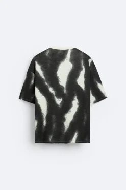 Sale CAMISETA PUNTO ESTAMPADO SPRAY Hombre Jerséis / Chaquetas|Camisetas