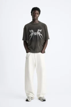 Clearance CAMISETA PUNTO ESTAMPADO RELIEVE Hombre Jerséis / Chaquetas|Camisetas