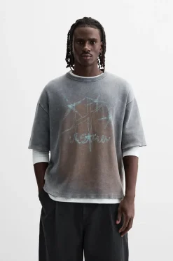 Sale CAMISETA PUNTO ESTAMPADO ABSTRACTO Hombre Jerséis / Chaquetas|Camisetas