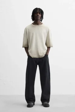 New CAMISETA PUNTO ESTAMPADO SPRAY Hombre Jerséis / Chaquetas|Camisetas